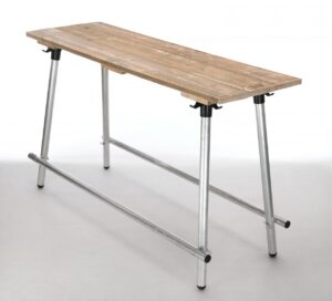 Statafel groot (hout, RVS)